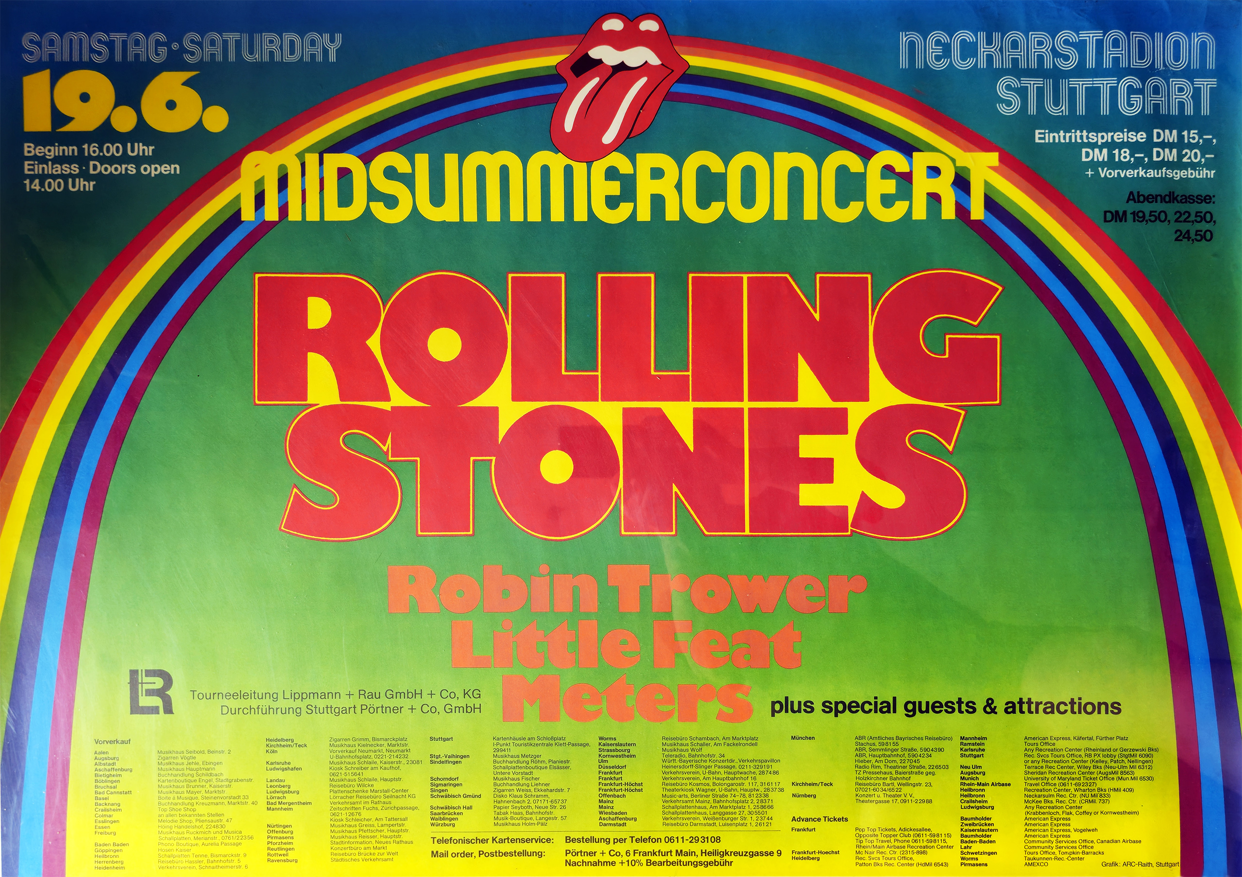 Poster Midsummer Concert 1976 Neckarstadion Stuttgart